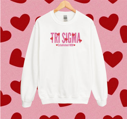 Heart Name Sorority Crewneck Sweatshirt