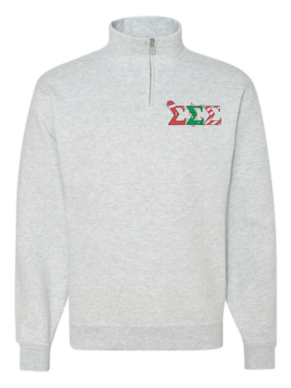 Christmas Letter Christmas Sorority Quarter Zip Fleece Jacket