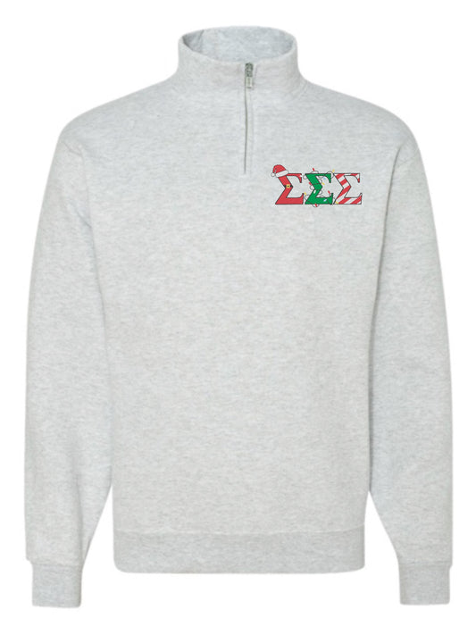 Christmas Letter Christmas Sorority Quarter Zip Fleece Jacket