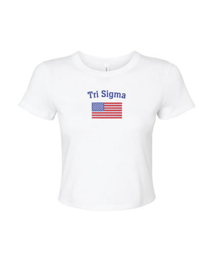 Embroidered Sorority Flag Crop Top