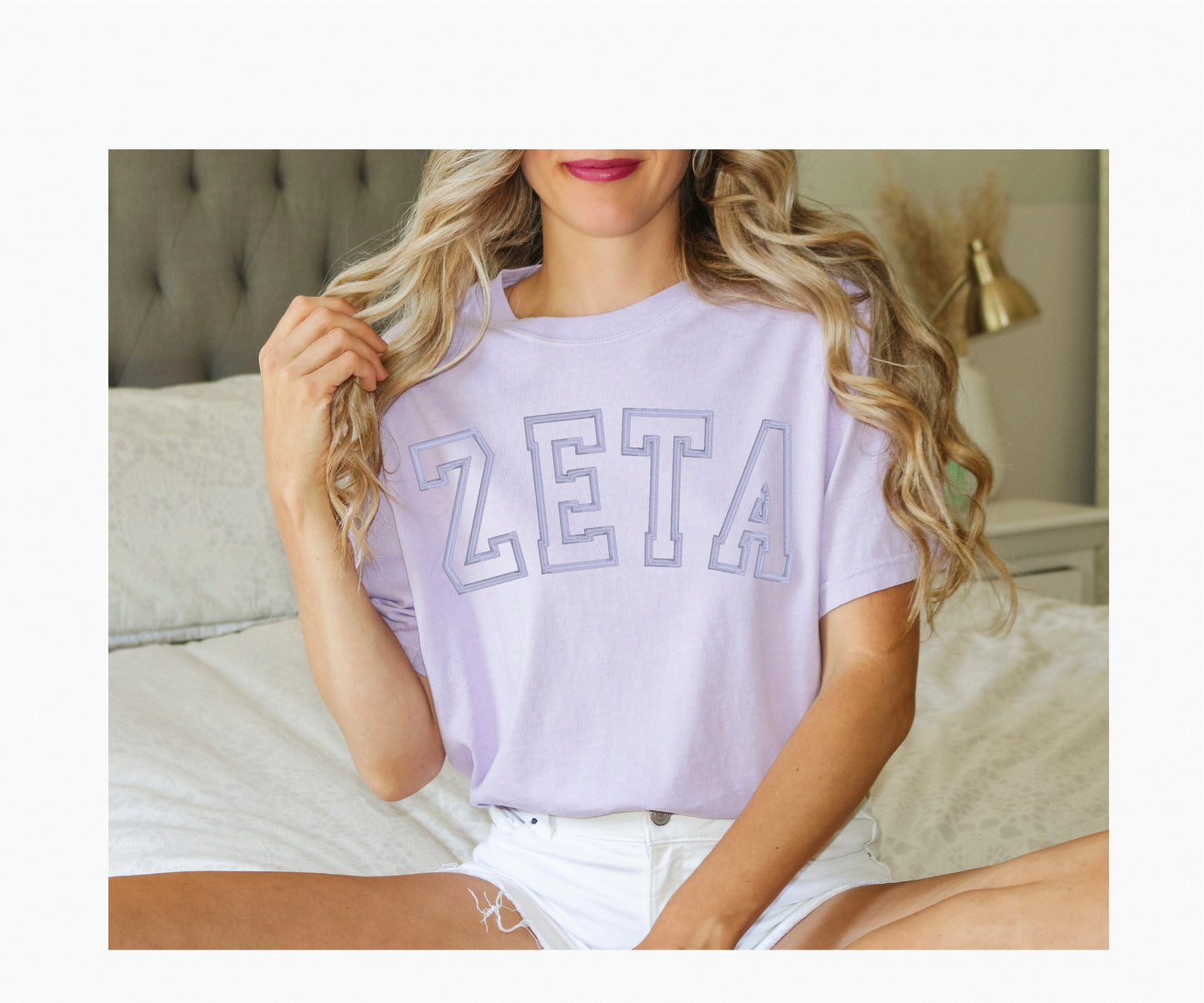 Sorority Varsity Chapter Shirt / Custom Color Greek Embroidered Comfort Colors T Shirt