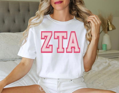Sorority Applique Greek Letter Shirt