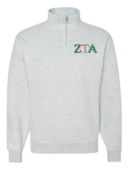 Christmas Letter Christmas Sorority Quarter Zip Fleece Jacket
